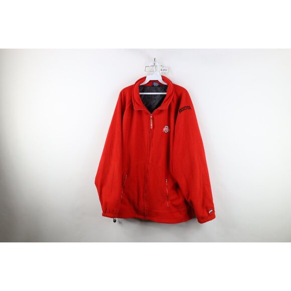 Vintage 90s Y2K Mens 2XL Distressed Brutus Ohio State University Fleece Jacket - Picture 1 of 16